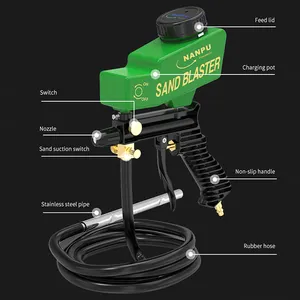 Good Quality Powerful Pulse Sand Blasting Siphon Feed Air Hand Held Sandblasting Gun Kit With Ceramic Nozzles