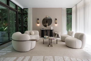 Ánh sáng sang trọng kem phong cách sofa vải căn hộ nhỏ phòng khách bông nhung kẹo nhà tối giản boucle sofa bộ - Product Image 5