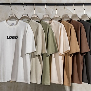 2024 Mùa Hè Kết Cấu Loạt 365G Rắn Màu Waffle Ngắn Tay Áo Lỏng Xà Cạp Người Đàn Ông Của T-Shirt - Product Image 1