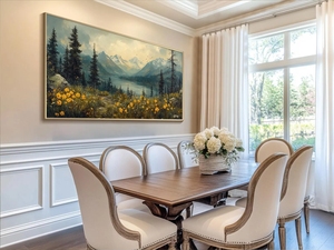 <span class=keywords><strong>Peinture</strong></span> sur toile abstraite en relief 3D faite à la main, représentant un lac de <span class=keywords><strong>montagne</strong></span>, décoration murale pour salon, nature verte - Product Image 4