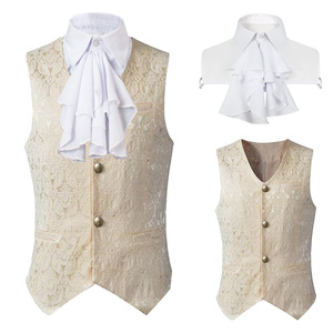Gilet de costume pour <span class=keywords><strong>homme</strong></span>, style Renaissance, cosplay médiéval, pirate, vintage, victorien, steampunk, jacquard, motif hirondelle, <span class=keywords><strong>noble</strong></span>, blazer - Product Image 2
