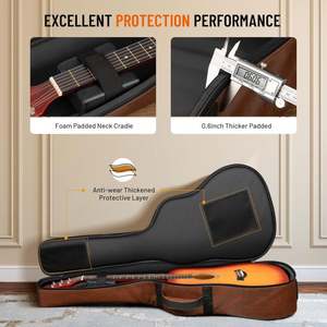 Étui de transport souple pour instrument de musique, marron, tendance, gratuit, pour guitare classique, housse de protection, sac de concert pour femmes et hommes - Product Image 5