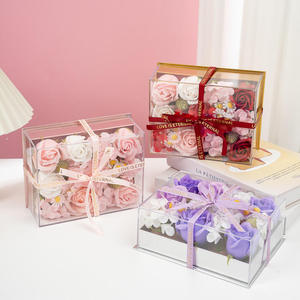 Boîte à roses de la Saint-Valentin en acrylique transparente, fleur de savon éternelle, cadeau de niche haut de gamme pour la Saint-Valentin - Product Image 3