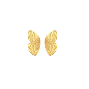 CR2024 estate nuovo popolare vendita calda orecchini all'ingrosso in acciaio inox dettaglio linee mini orecchini a farfalla