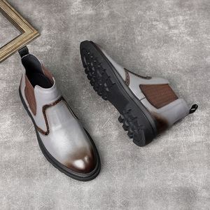 Design Fashion Shoes Genuine Leather Men <b>Boots</b> Wholesale Men's Fashion Chelsea <b>Boots</b> - Product Image 3