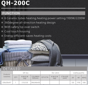 Radiateur 360° à large angle, chauffage de type cheminée, en forme de cage à oiseaux, portable, en céramique et métal, pour espace personnel, radiateur tour électrique de bureau - Product Image 6