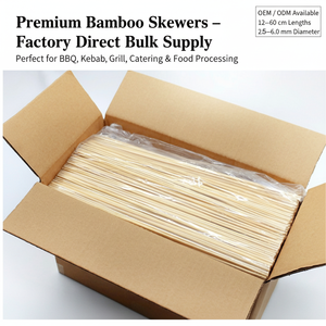 100% Natural Bamboo Kabob Skewers 5mm Thick 17cm Length for Outdoor BBQ Cleaning Fruit Barbecue Grill Packed in Bag - Product Image 2