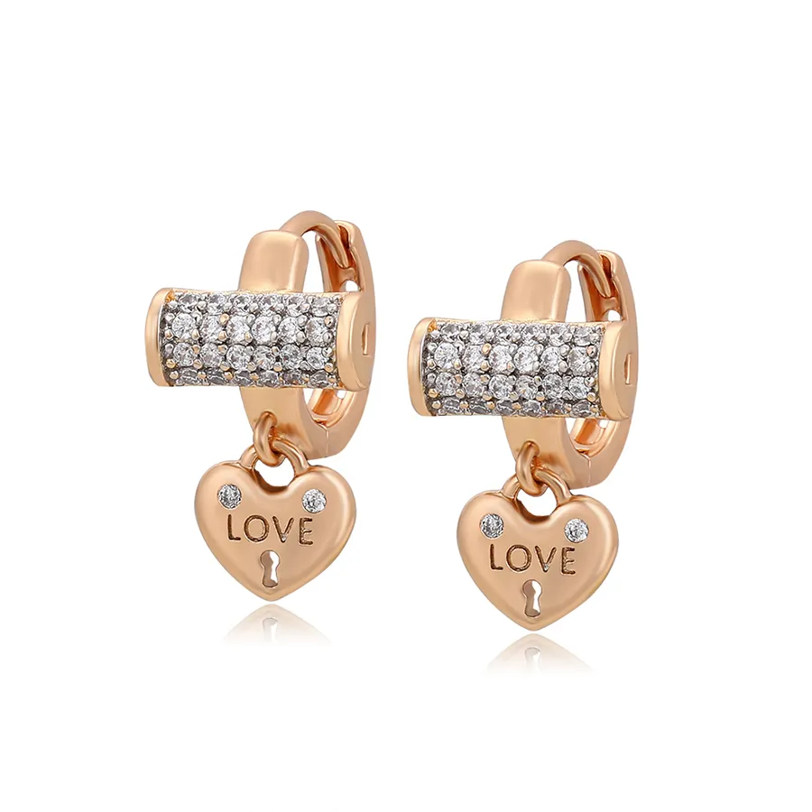 A00886419 gioielli XUPING fornitori di alto livello multicolore placcato oro rame ambientale a forma di cuore lettera amore orecchino a cerchio