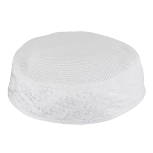 Gorro de malla bordado a crochet al por mayor, estilo árabe, Dubai, Malasia, Indonesia, gorro blanco para hombres, gorro de oración musulmán - Product Image 4