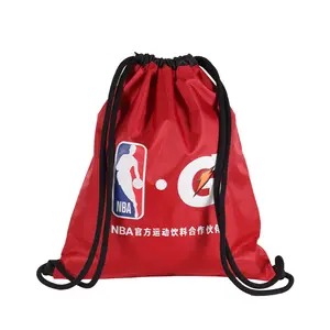 Christmas Gift Custom Polyester 420D Drawstring Bag Student Waterproof Basketball Sack pack String Bag Gym Backpack For Unisex