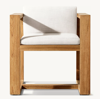 Fauteuil de salle à manger d'extérieur en teck BAHIA, couleur personnalisable, résistant aux intempéries, moderne, idéal pour patio, jardin, hôtel – Vente chaude usine