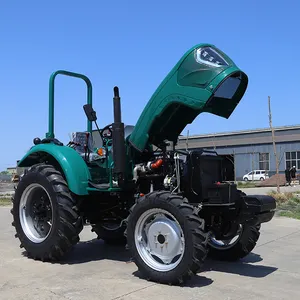 Fábrica agricultura 4wd 4x4 30hp 50hp 80hp 120hp tractores agrícolas tractor de 4 tiempos con parte delantera y cubo