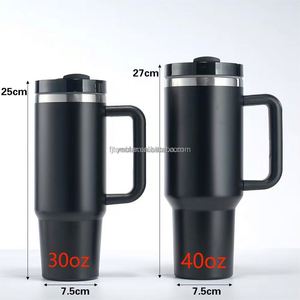 Custom logo Stainless Steel Vacuum Insulated 40oz Sublimation Tumbler with Handle and Straw Travel <b>Coffee</b> 30oz 40oz Outdoor Mug - Product Image 5