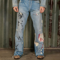 Pantalon baggy streetwear épais, jean à bords bruts, logo personnalisé, qualité supérieure, effet éclaboussures de peinture, pantalon homme