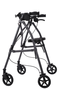 Déambulateur avec siège, déambulateur à roulettes amortissant les chocs pour les personnes âgées, aide à la mobilité <span class=keywords><strong>pliable</strong></span> avec double frein à main pour les personnes âgées - Product Image 2