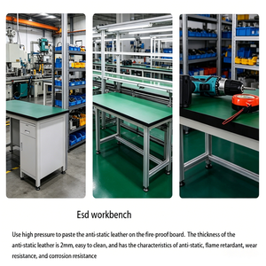 Station de travail industrielle multifonctionnelle moderne antistatique en acier, tailles personnalisables, écologique et durable pour les restaurants - Product Image 4
