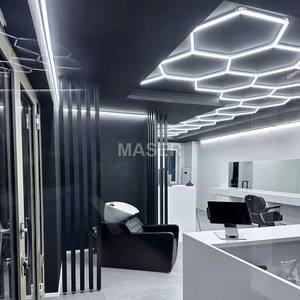 Lampu Gantung Heksagonal Modern Lampu Kerja Sarang Lebah Lampu Langit-langit LED untuk Gym Tinju Supermarket Toko Pangkas Rambut Kantor - Product Image 1