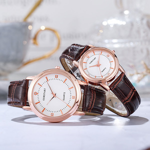 Relojes de Cuarzo de Estilo Ejecutivo para Uso Diario, Resistentes al Agua, para Hombre y Mujer, con Correa de Cuero Redonda Simple, Diseño de Cronógrafo - Product Image 2