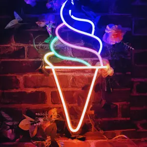 Di alta Qualità Su Misura Ha Portato Al Neon Segno Impermeabile Luminoso in Acrilico Led bella gelato del fumetto neon Led coltiva la luce bar