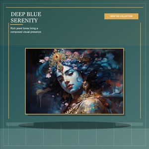 <strong>Krishna</strong> Hindu Devotional Portrait Canvas Wall <strong>Art</strong> Two Artwork Options for Home Altar Meditation Room Hotel Interior - Product Image 3