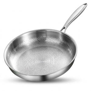 Premium Food Grade Titanium Alloy Fry Pan Stainless Steel Hammered <b>Non</b> <b>stick</b> <b>Non</b>-toxic Cooking Pan with Lid for Kitchen - Product Image 1
