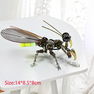 PUNK Mechanical แมลงเรืองแสงตั๊กแตนตำข้าวที่มีสีสัน DIY โมเดลงานฝีมือโลหะเครื่องประดับปริศนา3D - Product Image 6