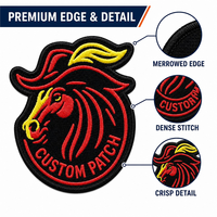 Patch brodé en sergé écologique, motif tête de taureau rouge, personnalisé, thermocollant, pour veste, jean, chapeau – Vente directe usine