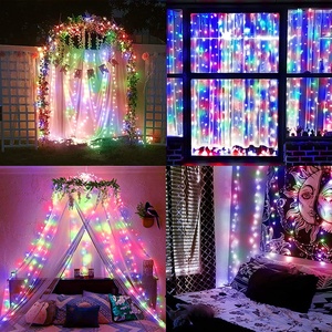 Hot Selling 9.8ft 3x3m Holiday <b>Garden</b> Wedding USB Powered Multicolor RGB Smart Fairy <b>String</b> Christmas LED Curtain Lights - Product Image 4