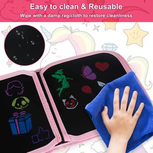 Juego de libros de dibujo mágico borrable para niños reutilizable 6 páginas lápiz de acuarela cuaderno de bocetos 6 lápices viaje por carretera juego de coche escritura - Product Image 4