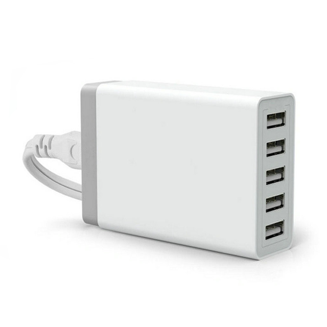 Travel Charger 5V 8A 40W Mobile Phone Desktop Charger 5 Port USB Charger for Phone 12/11 and More
