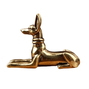 Estatua de <span class=keywords><strong>Perro</strong></span> del Zodíaco, Adorno de Latón Antiguo Vintage, <span class=keywords><strong>Perro</strong></span> Faraón Egipcio, Artesanía Metálica - Product Image 4