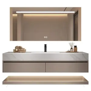 ShengmetMade in China Cabinet rectangular washbasin bathroom dressing table with sink and cabinet