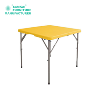Table pliante en plastique HDPE SK-ZDZ-D004, table carrée d'extérieur pour le camping, le pique-nique et les banquets