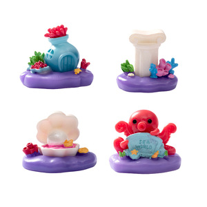 Ornements en résine Dp pour paysages marins miniatures : Pieuvre, Colonne romaine, Coquillage, Bouteille à message, Décoration d'aquarium style dessin animé - Product Image 5