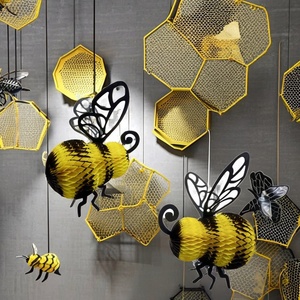 Décoration suspendue en nid d'abeille EASTTERN <span class=keywords><strong>Happy</strong></span> <span class=keywords><strong>Bee</strong></span> Day Décoration de fête pour enfants Décoration de fenêtre - Product Image 4