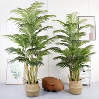 Palmier artificiel d'usine Bonsaï pour intérieur extérieur Faux palmiers Plantes vertes avec pot pour la décoration de la maison, de l'hôtel, du bureau