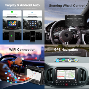 Autoradio Android Podofo 7 pouces 2+64 Go, CarPlay sans fil, Android Auto, compatible avec Fiat 500L 2013-2019, GPS, WiFi, USB, radio, livraison internationale - Product Image 1