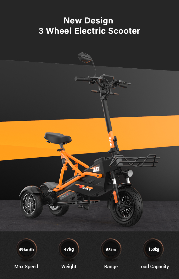 零售价电动滑板车越野三轮滑板车成人送餐三轮折叠重量轻 - buy