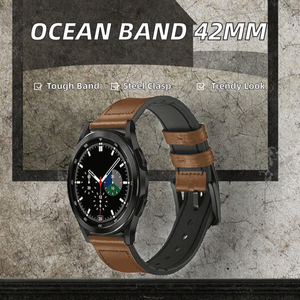 Bracelet de montre intelligente pour <span class=keywords><strong>Samsung</strong></span> pour Galaxy Watch (42mm) pour Galaxy Watch Active Gear <span class=keywords><strong>S2</strong></span> Océan Bracelet en silicone avec acier inoxydable - Product Image 3