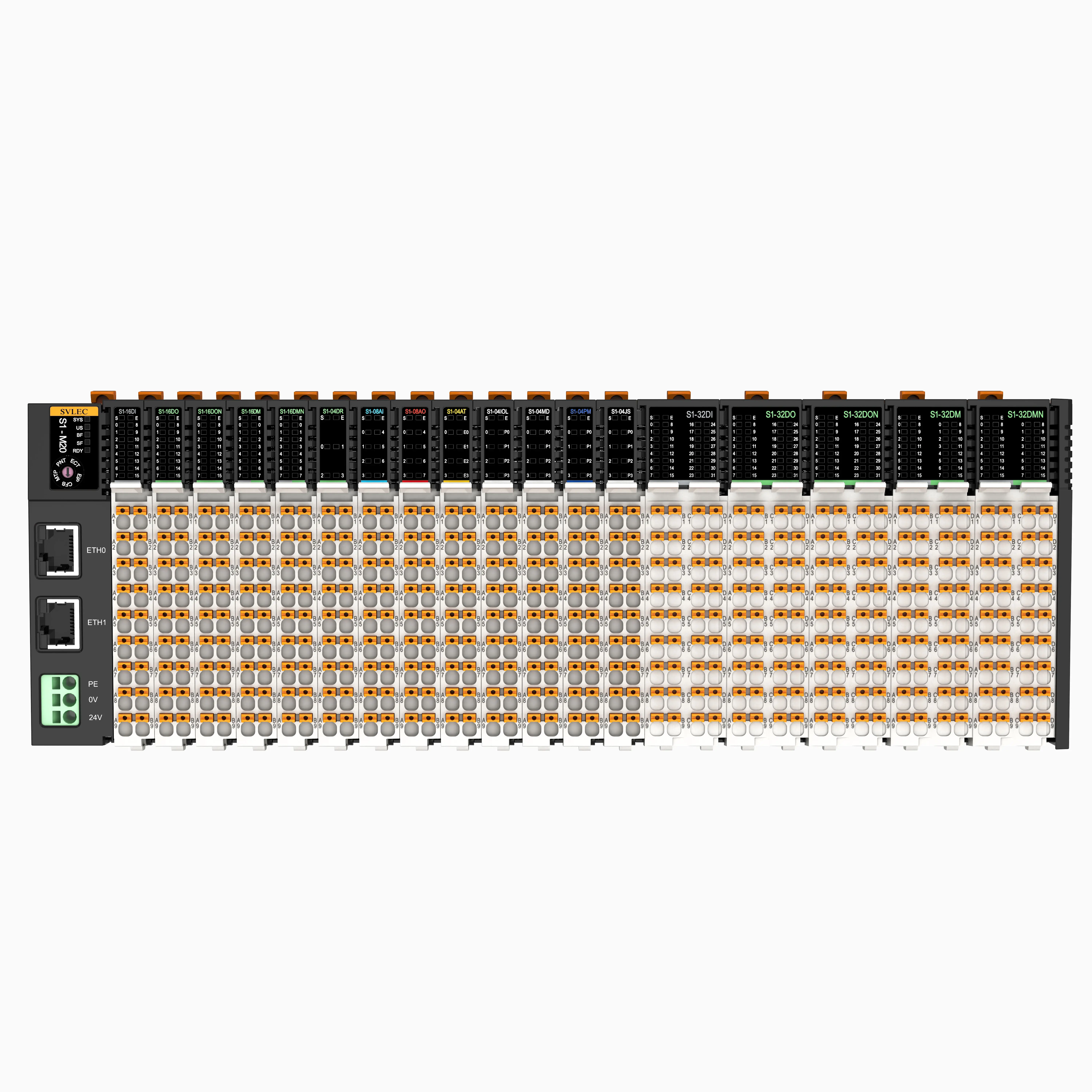 SVLEC IP20 Gateway im Blade-Typ Ethercat CC-Link Modbus TCP ferngesteuertes erweiterbares IO-Modul