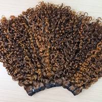 Extensions de cheveux humains double trame de 12 à 24 pouces, cheveux vierges vietnamiens pour coiffures bouclées Pixie, couleur 4/30