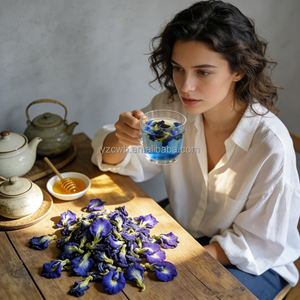 Té Floral Orgánico, Té a Granel Té de Flor de Guisante Azul Natural de Alta Calidad, Té Floreciente, Bolsitas de Té Floreciente en Empaque - Product Image 1