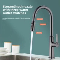 Robinet de cuisine moderne flexible chaud/froid avec douchette extractible de luxe pour évier de lavage de légumes et de vaisselle