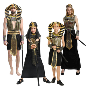 Disfraces de Faraón Egipcio para Adultos y Niños, Conjuntos Familiares para Halloween y Carnaval, Marca Baige Deluxe - Product Image 1