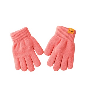 Gants d'hiver chauds d'extérieur à cinq doigts Gants en peluche pour enfants Gants en <span class=keywords><strong>laine</strong></span> d'<span class=keywords><strong>alpaga</strong></span> de couleur bonbon - Product Image 4