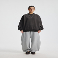 Sudadera clásica de algodón de rizo con cuello redondo de gran tamaño para hombre bien recibida, Jersey personalizado con estampado de primavera y hombros caídos