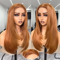 Perruque Lace Front 5x5 Marron 99J, Lisse Baguette, avec Fermeture Intérieure à Boucle, Cheveux Humains Vierges, Perruques Dégradées pour Femmes