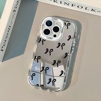 Nouvelles Coques de Téléphone Antichoc Effet Miroir avec Nœud Papillon pour iPhone 17 Air 16 15 Plus Pro Max 14 13 12 11 – Protection Arrière Anti-chute