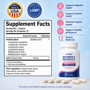 Cápsulas Probióticas para Mujeres Hechas en EE. UU., Liberación Retardada, 20 Mil Millones de UFC, 6 Cepas, Suplemento para la Salud Digestiva e Inmunológica - Product Image 2