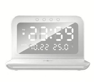 3in1 Wireless Charger Stand 15W Fast <b>Digital</b> Alarm <b>Clock</b> Wireless Charging Pad - Product Image 3